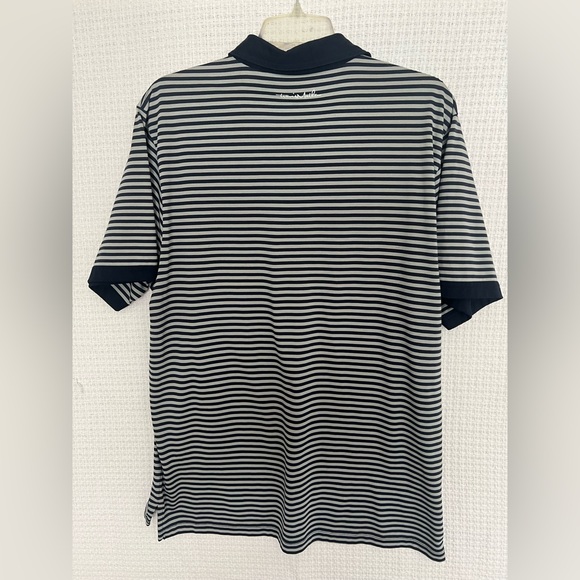 Travis Mathew Blue and Grey Striped Golf Polo - Picture 3 of 4